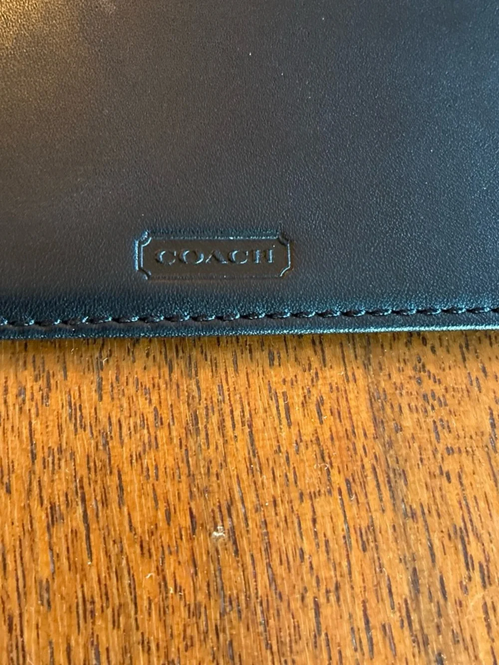 Coach Black Leather slim Passcase ID Wallet F74527 men’s